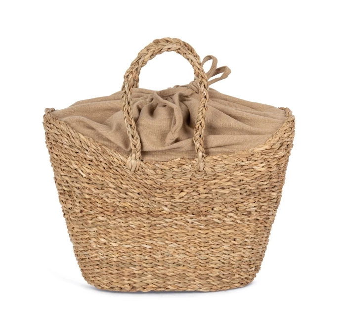 Sac panier demi-lune en jonc de mer 38 x 38 x 21 cm