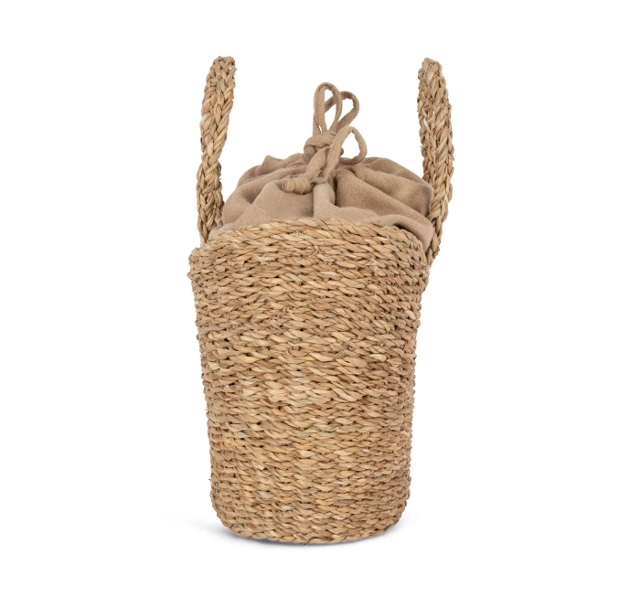 Sac panier demi-lune en jonc de mer 38 x 38 x 21 cm