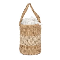 Sea rush striped basket bag 38 x 25,5 x 21 cm