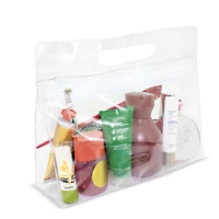 Transparent & colored cosmetic bag 24,5 x 20 x 7 cm