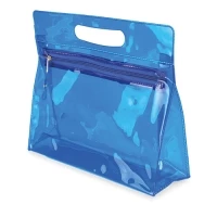 Transparent & colored cosmetic bag 24,5 x 20 x 7 cm