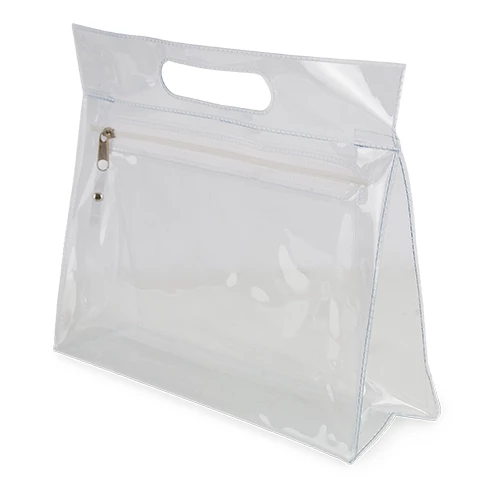 Transparent & colored cosmetic bag 24,5 x 20 x 7 cm