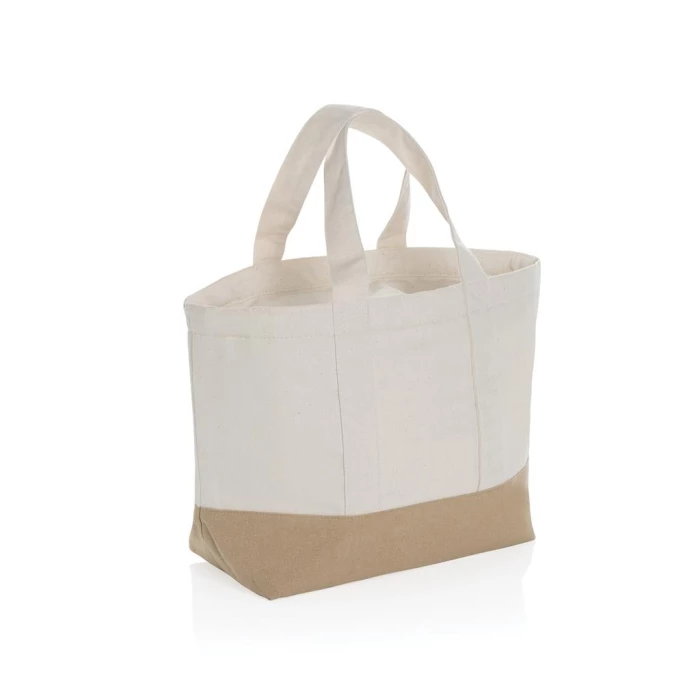Recycled canvas cooler bag undyed 38 x 25 x 14 cm