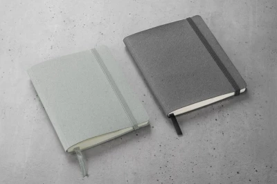 Recycled leather & cotton notebook 12,8 x 17,8 cm 