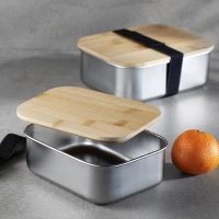 Stainless steel & bamboo lunch box