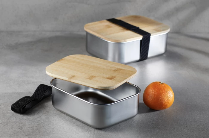 Stainless steel & bamboo lunch box