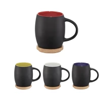 Mug céramique mat et support en bois 400 mL