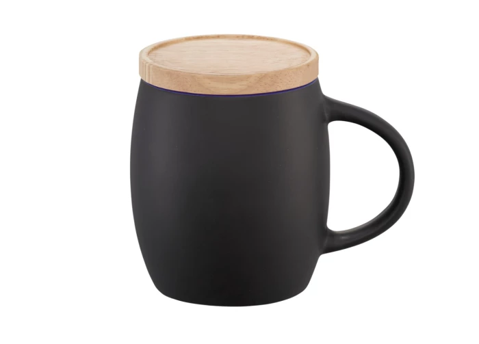 Mug céramique mat et support en bois 400 mL