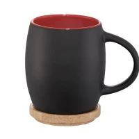 Mug céramique mat et support en bois 400 mL