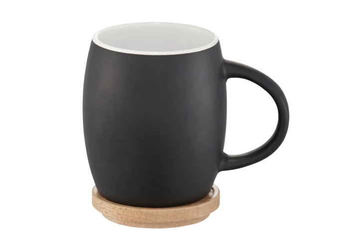 Mug céramique mat et support en bois 400 mL