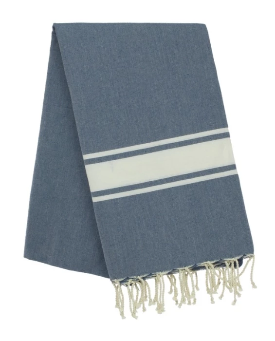 Fouta tissage à plat avec franges