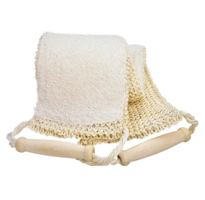 Lanière de massage sisal tricoté et éponge