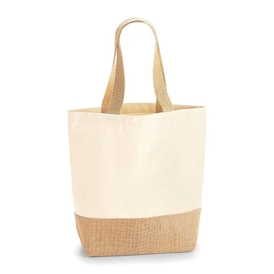 Sac coton & jute 24 x 41 x 13 cm