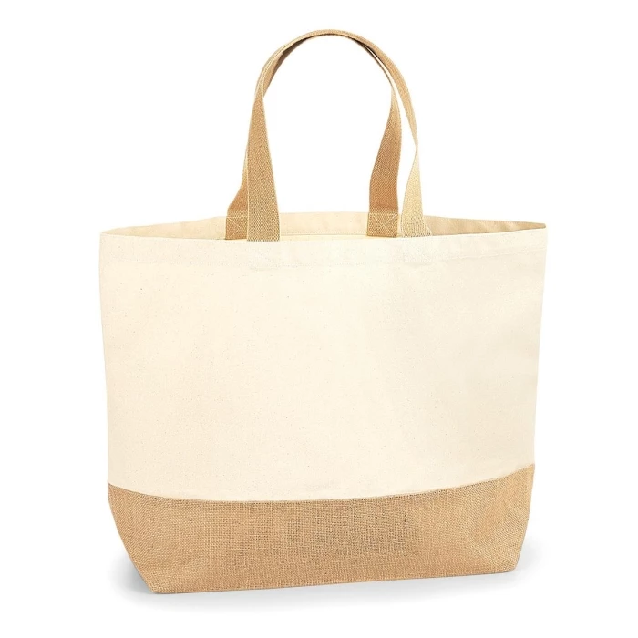 Sac coton & jute 44 x 37 x 18cm