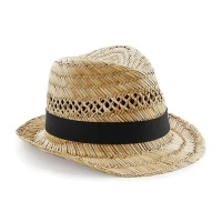 Natural straw openwork hat