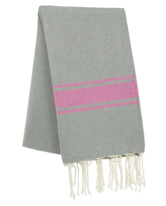 Fouta tissage à plat avec franges