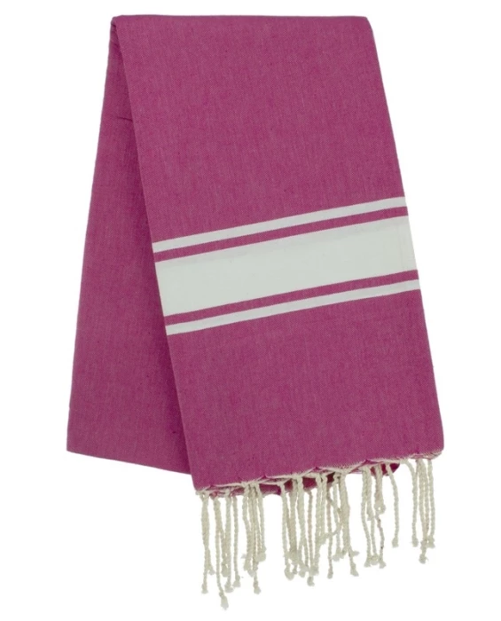 Fouta tissage à plat avec franges