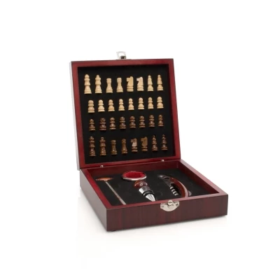 Coffret cadeau accessoires vin & jeu échiquier