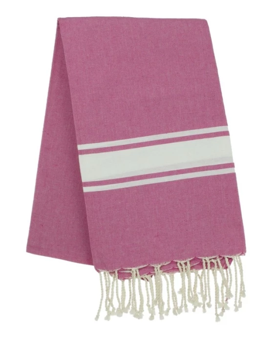 Fouta tissage à plat avec franges