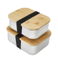 Stainless steel & bamboo lunch box