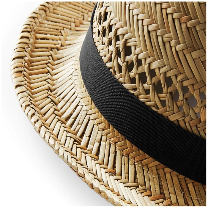 Natural straw openwork hat