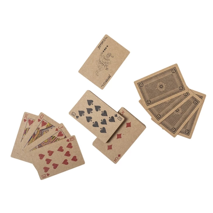 Set jeu de cartes recyclées & domino bois