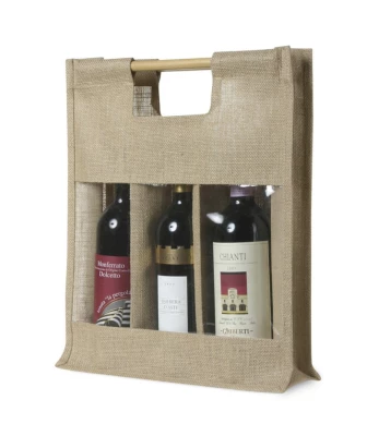 Hessian bottle bag