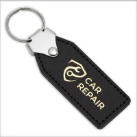 Recycled label keyring from jean
