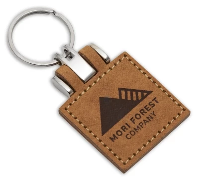 Recycled label keyring from jean