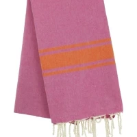 Fouta tissage à plat avec franges