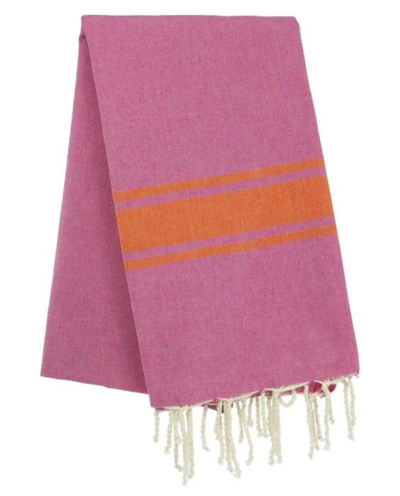 Fouta tissage à plat avec franges