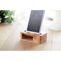 Enceinte support téléphone en bambou