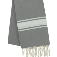 Fouta tissage à plat avec franges