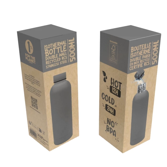 Gourde inox recyclée 500ml- 1% for the planet 