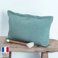 Washed linen pouch made in france