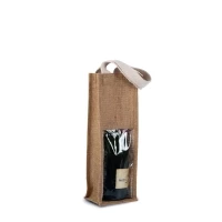 Hessian bottle bag