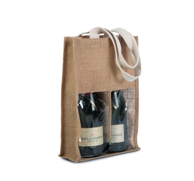 Hessian bottle bag