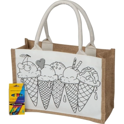 Coloring jute bag