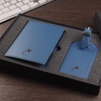Recycled leather luggage tag &passport cover set