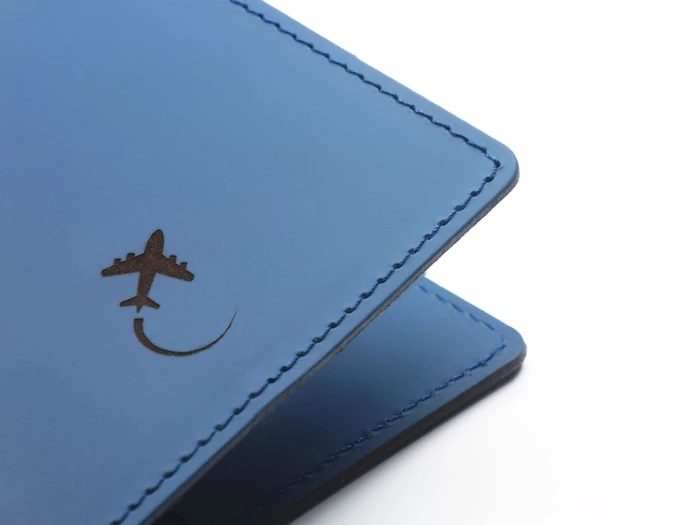 Recycled leather luggage tag &passport cover set
