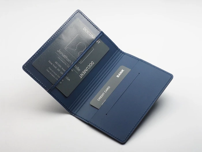 Recycled leather luggage tag &passport cover set
