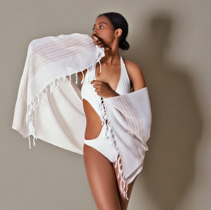 Fouta foulard paréo 85gr- 90 x 150 cm