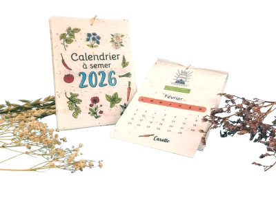 Calendrier graines 13 pages 10,5 x 14,8 cm