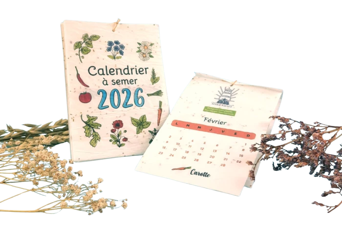Calendrier graines 13 pages 10,5 x 14,8 cm