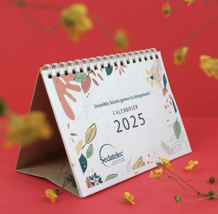 Calendrier chevalet graines fleurs  6 pages A6