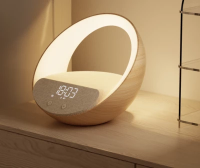 Induction charger alarm clock speaker