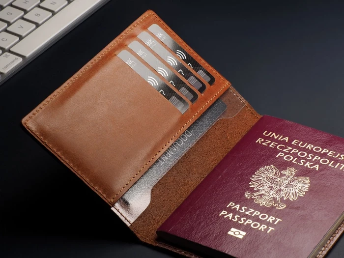 Rfdi blocking leather passport wallet