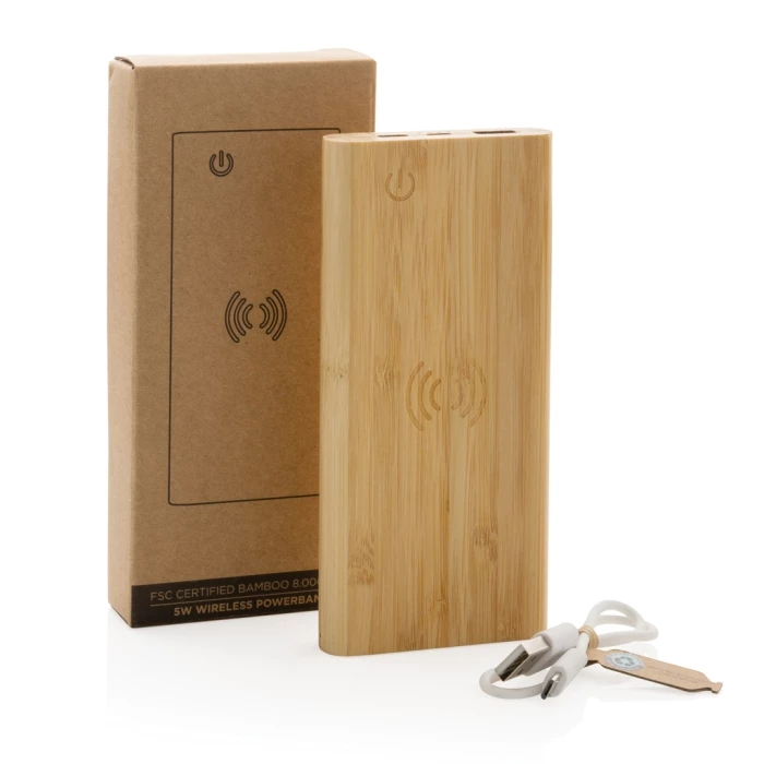 8000mAh bamboo powerbank