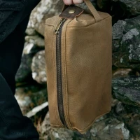 Trousse coton Canvas ciré 25 x 12 x 11 cm