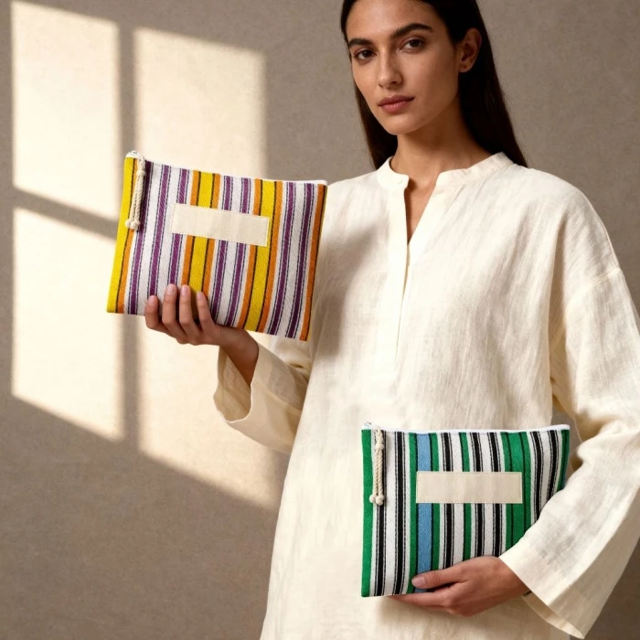 Trousse rayée 27 x 21 cm